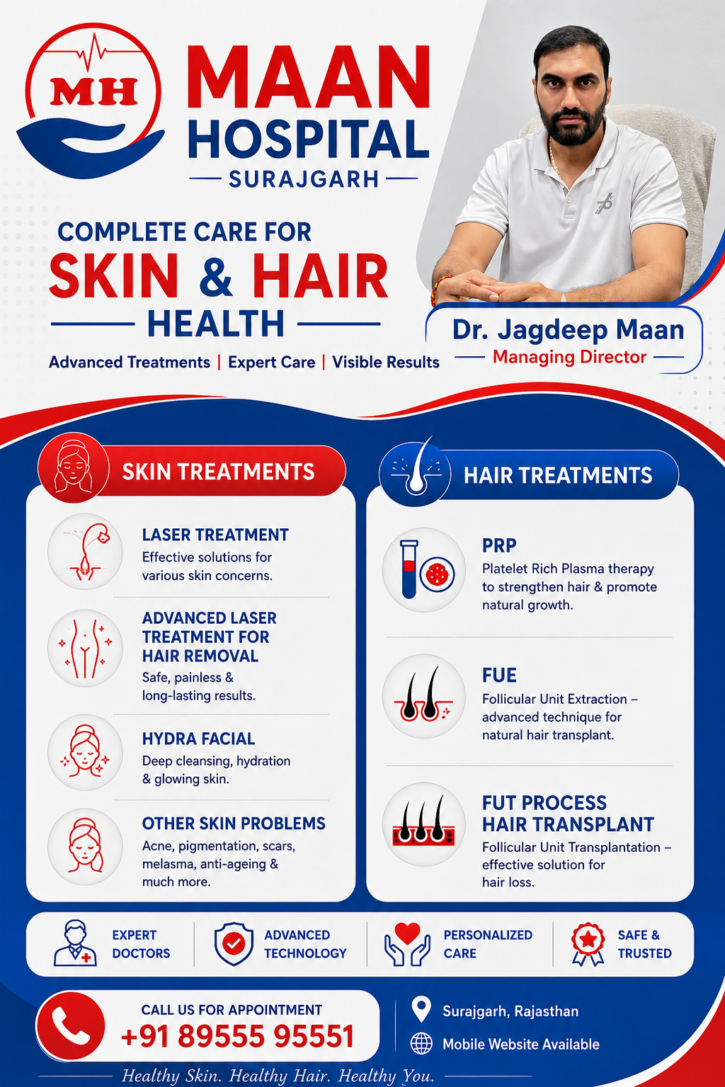 Maan Hospital — Surajgarh ka Best Skin aur Hair Clinic